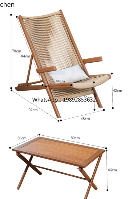 r5.13   Balcony Lounge Chair Home Casual Folding Chair Garden Tea Table  Sofa Terrace Chair