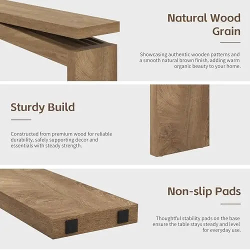 Console Tables for Entryway 63-Inch, Wooden Sofa Tables Narrow Long Behind Couch Farmhouse, Modern Entryway Tables