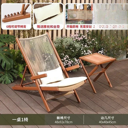 r5.13   Balcony Lounge Chair Home Casual Folding Chair Garden Tea Table  Sofa Terrace Chair