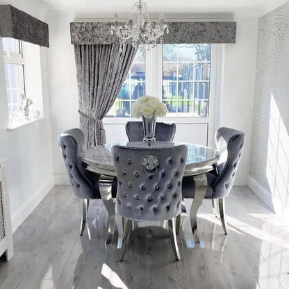 Simple Modern Luxury Furniture Dining Room Table and Chairs  Round Dining Table Set 4 Chairs Table and Chairs
