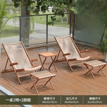 r5.13   Balcony Lounge Chair Home Casual Folding Chair Garden Tea Table  Sofa Terrace Chair