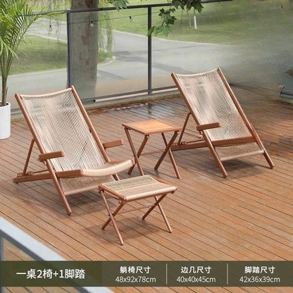 r5.13   Balcony Lounge Chair Home Casual Folding Chair Garden Tea Table  Sofa Terrace Chair