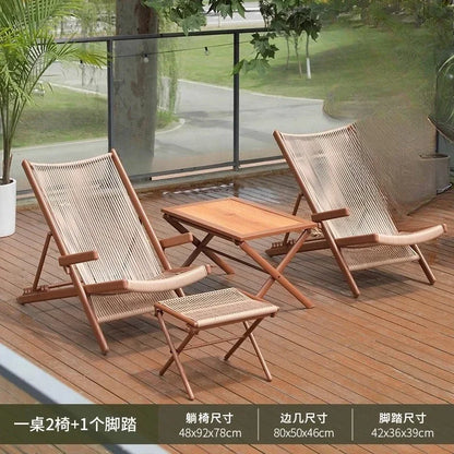 r5.13   Balcony Lounge Chair Home Casual Folding Chair Garden Tea Table  Sofa Terrace Chair