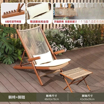 r5.13   Balcony Lounge Chair Home Casual Folding Chair Garden Tea Table  Sofa Terrace Chair