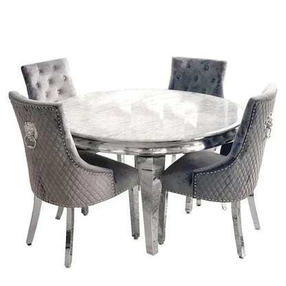 Simple Modern Luxury Furniture Dining Room Table and Chairs  Round Dining Table Set 4 Chairs Table and Chairs