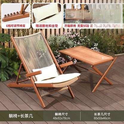 r5.13   Balcony Lounge Chair Home Casual Folding Chair Garden Tea Table  Sofa Terrace Chair