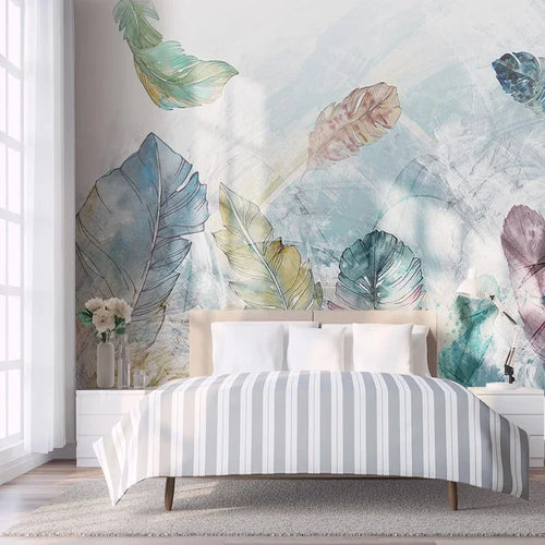 Photo Wallpapers European Watercolor Abstract Line Art Leaves Large Mural Living Room Sofa Home Decor Wall Covering Wall Paper