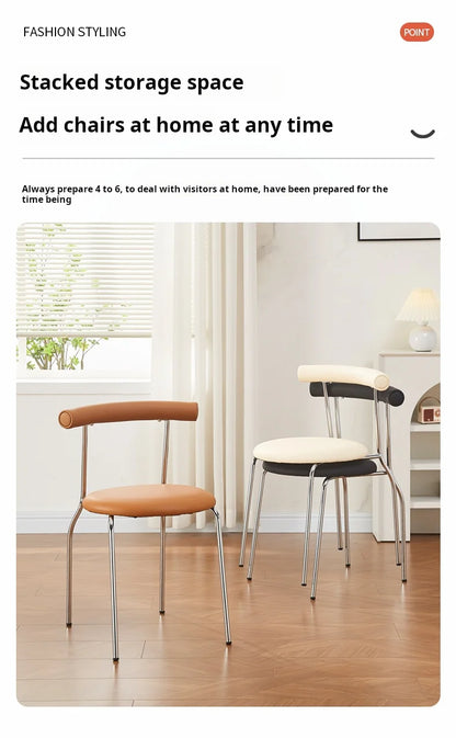 Cream Style Premium Small Stackable Dining Chairs Rock Slab Table Top Dining Room Table and Chairs